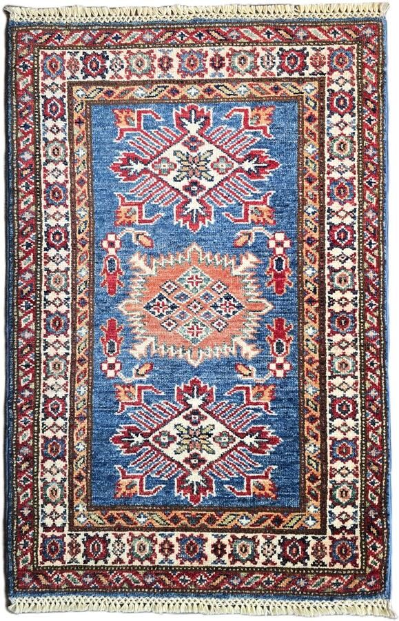 Nazaritapijten.com Perzische Tapijt Afghaanse Oosterse Tapijt Super Kazak Tapijt Origineel Authentiek Uniek Vintage x 94 CM Hand Gemaakt 100 % Wol Handgeknoopte Tapijt ID P-535 Nazari Tapijten Schoorl NL