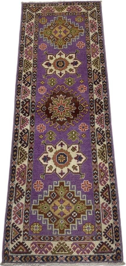 Nazaritapijten.com Tapijt Kazak Loper Oosterse Handgeknoopt Tapijt Vloerkleed Hand Gemaakt Tapijt Afghaanse Oosterse tapijt %100 Wol Kazak 63 X 187 CM