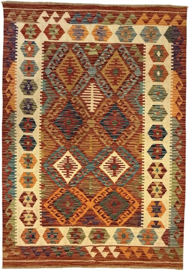 Nazaritapijten.com Tapijt-Kelim Hand Geweven Handgemaakt Kelim Oosterse Hand Gemaakt Handgeweven x 181 CM (100%) Wol Uit Afghanistan