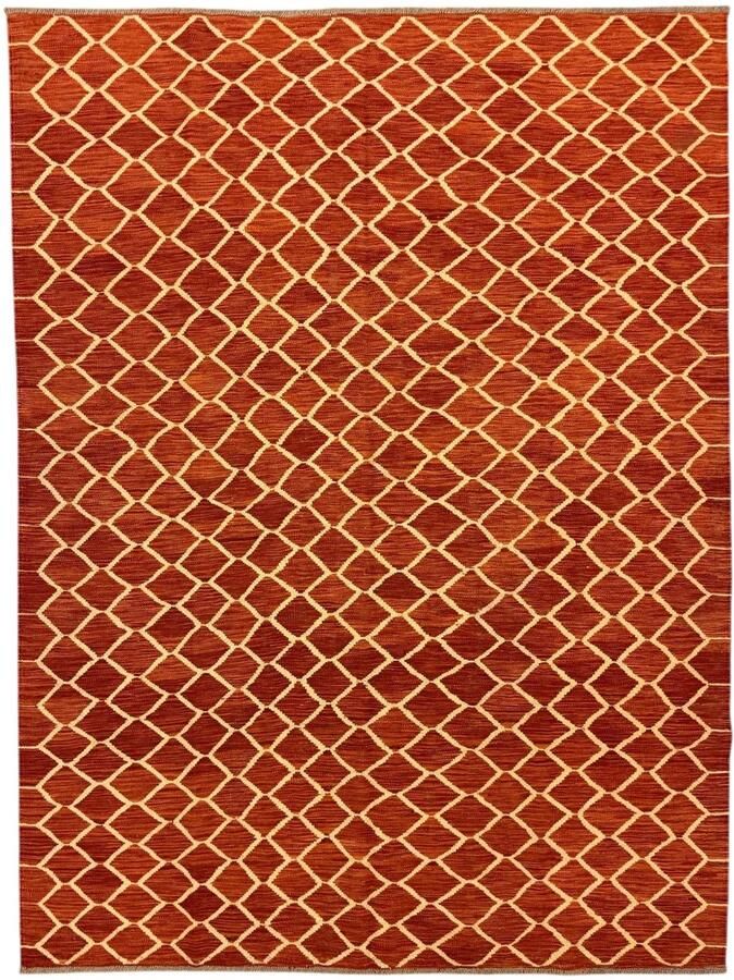 Nazaritapijten.com Vintage Kelim Vloerkleed Kleurrijk Tapijt Handgeweven Wollen Afghaanse Modern Kelim 182 x 242 Modern Woonkamer Salon Slaapkamer Eetkamer