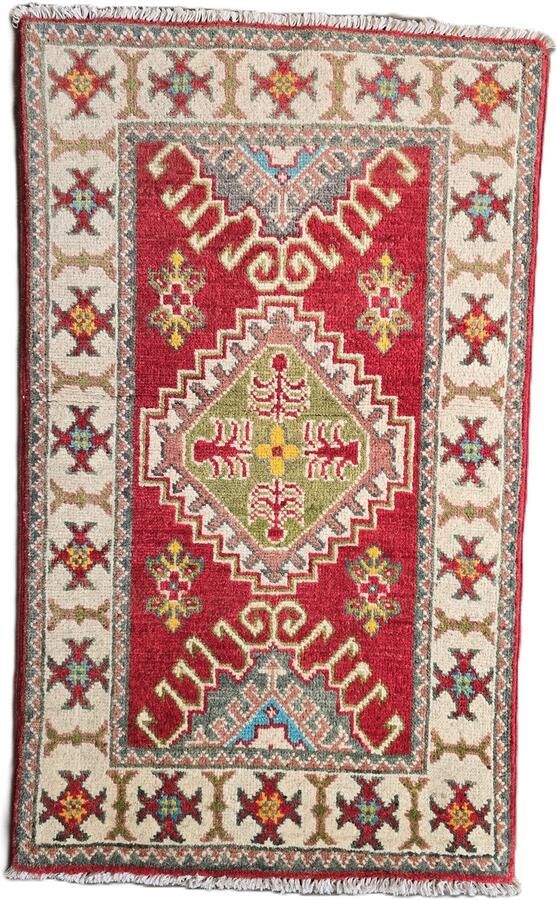 Nazaritapijten.com Vintage Vloerkleden Tapijt Tafelkleed Afghaanse Oosterse Tapijt Kazak Tapijt Origineel Authentiek Uniek x 96 CM Hand Gemaakt 100 % Wol Handgeknoopte Tapijt ID P-512