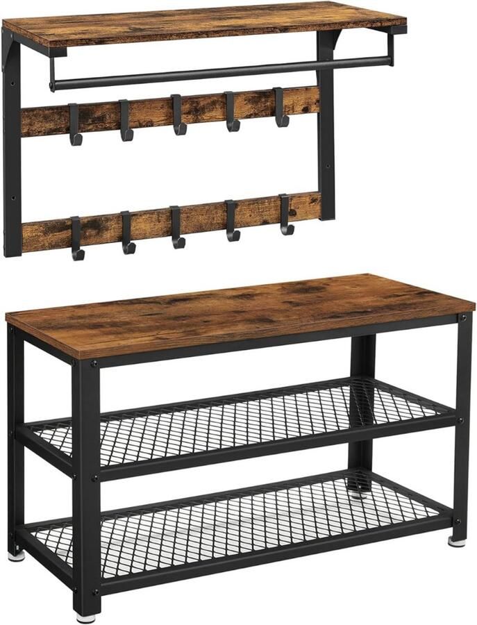 NbyMe Halmeubel met Kapstok Halbank Halkastje