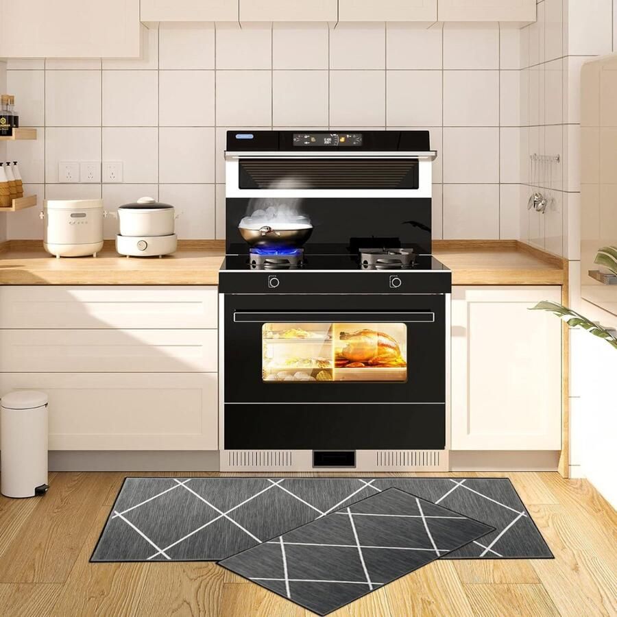 NbyMe Keukenloper Keukenmat Keuken Vloerkleed Wasbaar Grijs