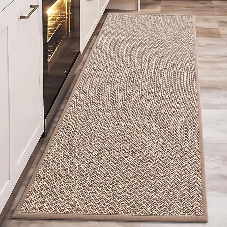 NbyMe Keukenloper Keukenmat Vloerkleed Anti Slip Bruin