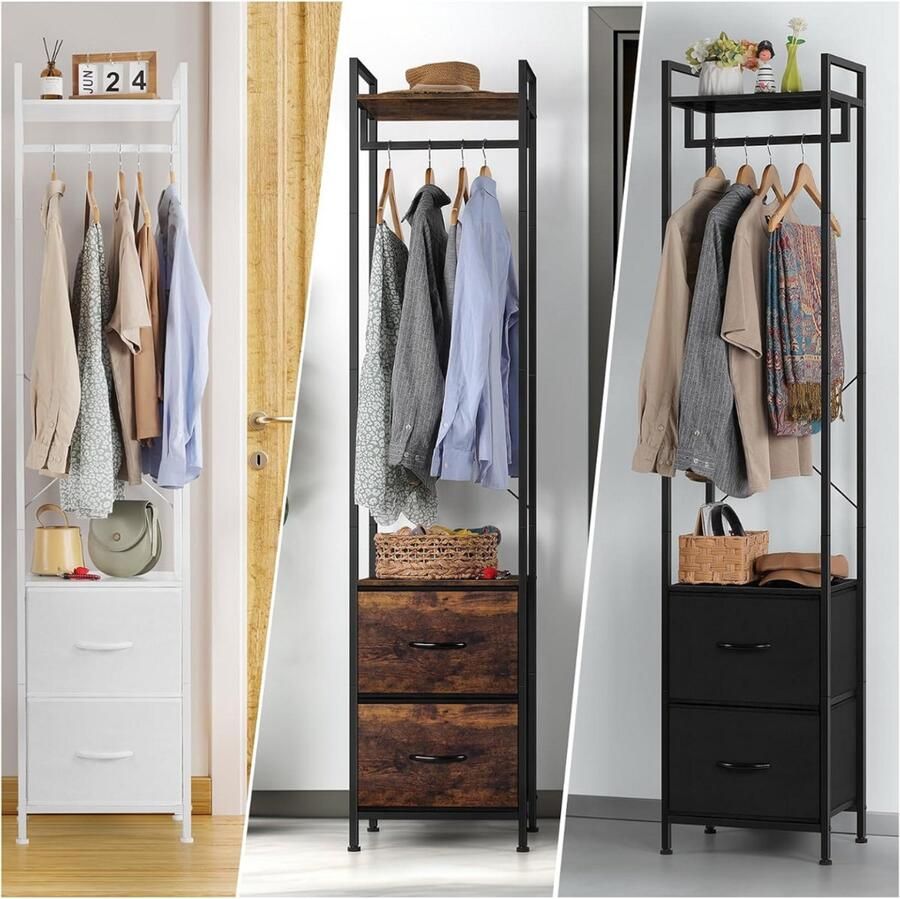 NbyMe Kledingrek Metaal Kledinghangers Dressboy Bruin