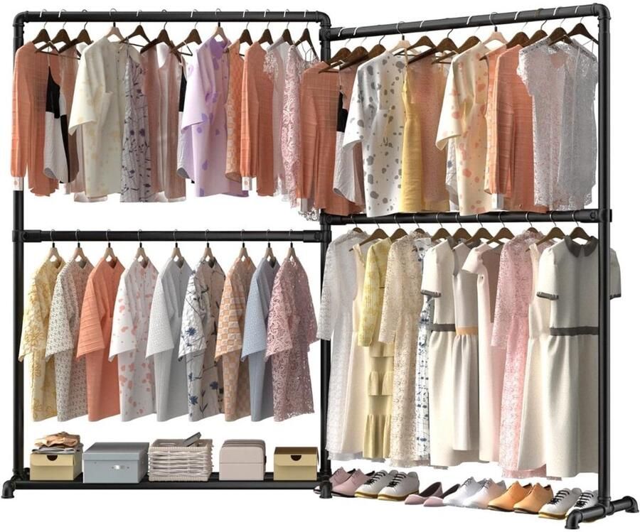 NbyMe Kledingrek Metaal Kledinghangers Dressboy Zwart