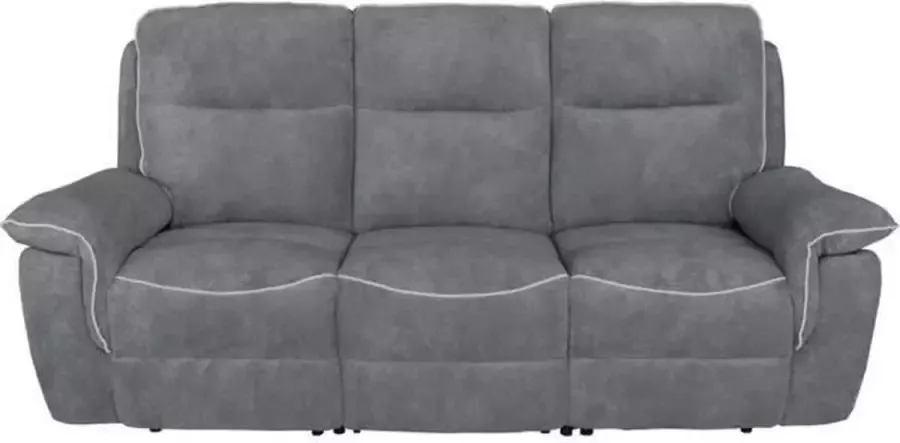 nee 3 -SEATER SOFA inclusief 2 handmatig ontspannen donkergrijs en lichtgrijze stof l 224 x d 98 x h 104 cm darwin