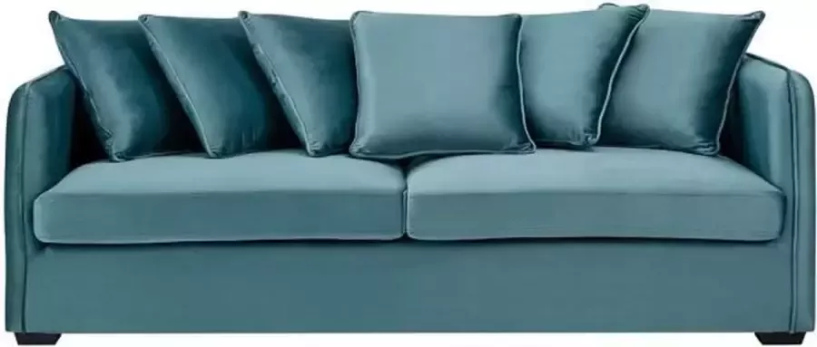 Nee 3 -Seater Vaste bank eendenblauw fluweel l 202 x d 82 x h 95 cm duif - Foto 1