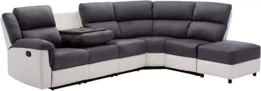 Nee 4 -STEATER CORIER BECTA BELNKELIJKE HANDLEIDING ONTMANDERE OPREID + 1 Opslag Pouf Microvezel Gray L 304 X D 210 X H 98 CM Genius