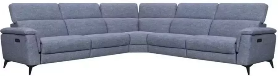 Nee Sofa panoramische hoek ontspannen elektrisch Melbourne lichtblauwe stof l 293 x d 299 x h 99 cm