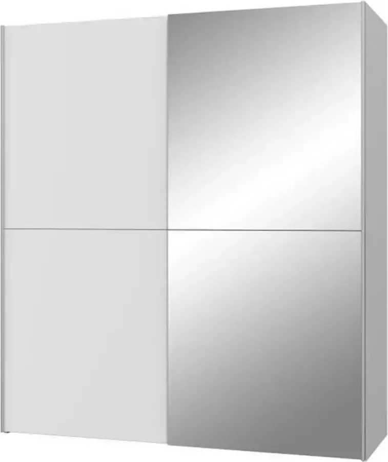 Nee ULOS Kledingkast met 2 schuifdeuren + spiegel Mat wit L 170.3 x D 61.2 x H 190.5 cm