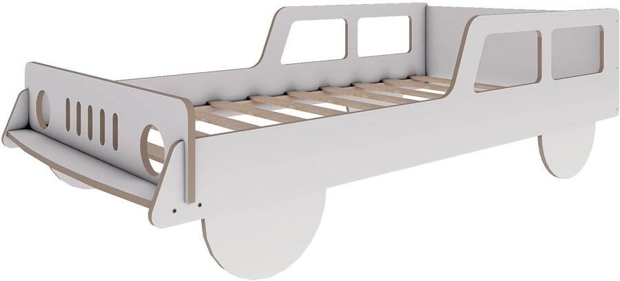 Need Sleep Kinderbed Auto Jeep Pouterbed 140x70 cm Wit Autobed voor Jongens en Meisjes