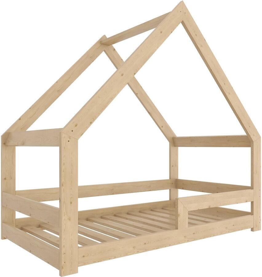 Need Sleep Montessori Kinderbed Huisbed Peuterbed met Uitvalbescherming Naturel Hout 70x140 cm symmetrisch - Foto 2