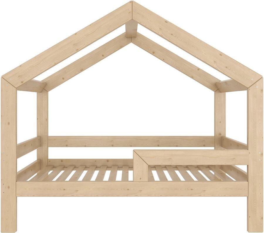 Need Sleep Montessori Kinderbed Huisbed 70x140 cm Naturel Hout Peuterbed met Uitvalbescherming Symmetrisch