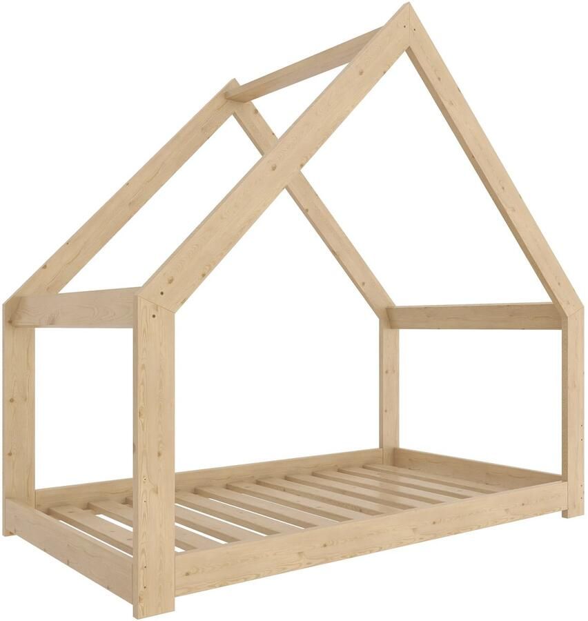 Need Sleep Montessori Kinderbed Huisbed Peuterbed Naturel Hout 70x140 cm symmetrisch