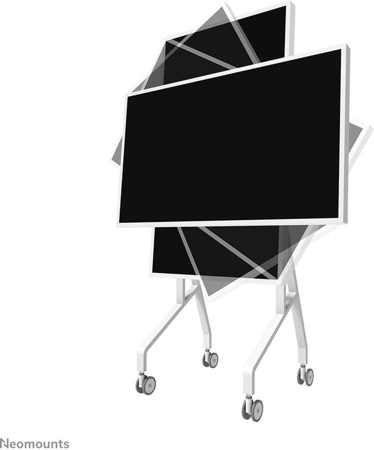 Neomounts MOVE Go Flip FL50-515WH1 Trolley 55-65 max 50 kg manueel h 125-140 6 cm VESA 400x400 roteerbare interface voor Samsung Flip Rapid Install-model wit
