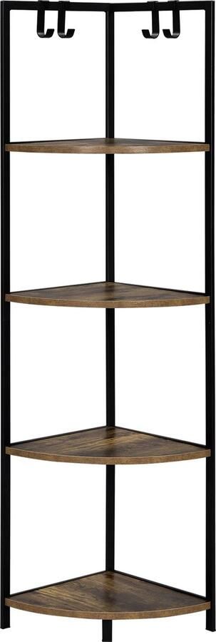 Neos Néos Badkamerrek Staand Rek Opbergkast Spaanplaat Metaal Vintage Hout Look 32 x 134 x 32 cm