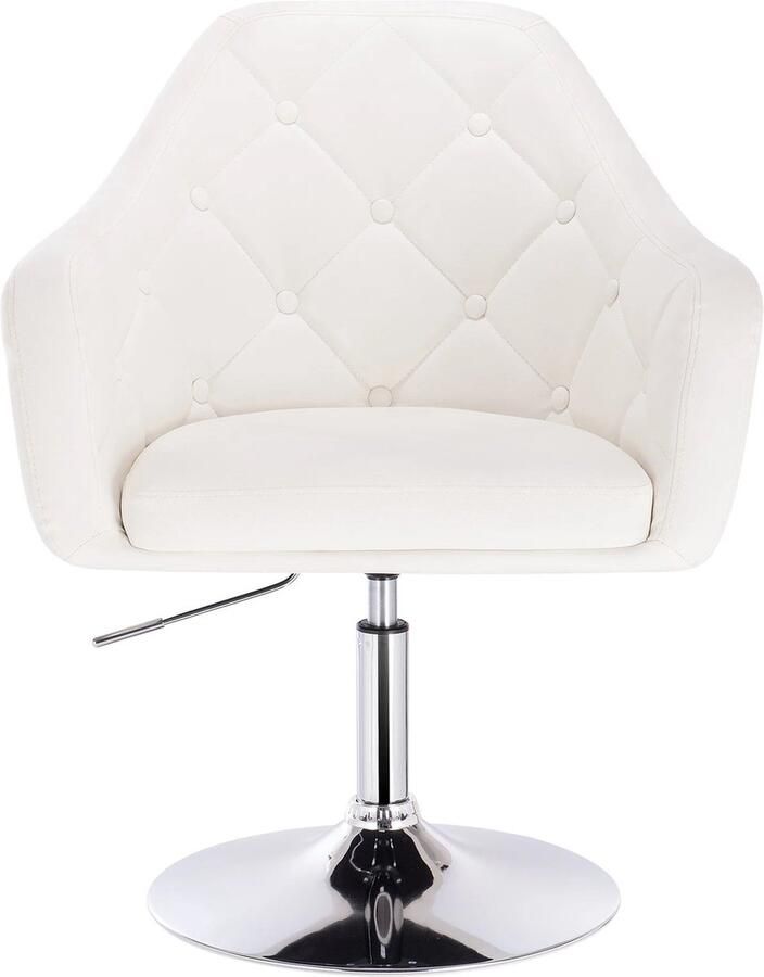 Neos Néos Fauteuil Barstoel Verstelbare Hoogte Synthetisch Leder Wit 47x41cm