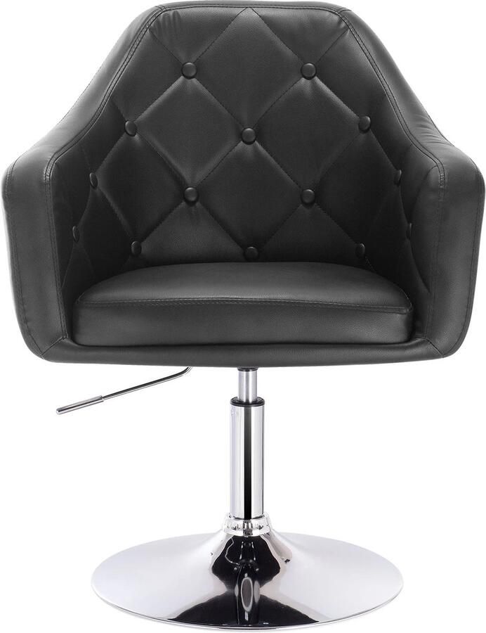 Neos Néos Fauteuil Barstoel Verstelbare Hoogte Synthetisch Leder Zwart 47x41cm