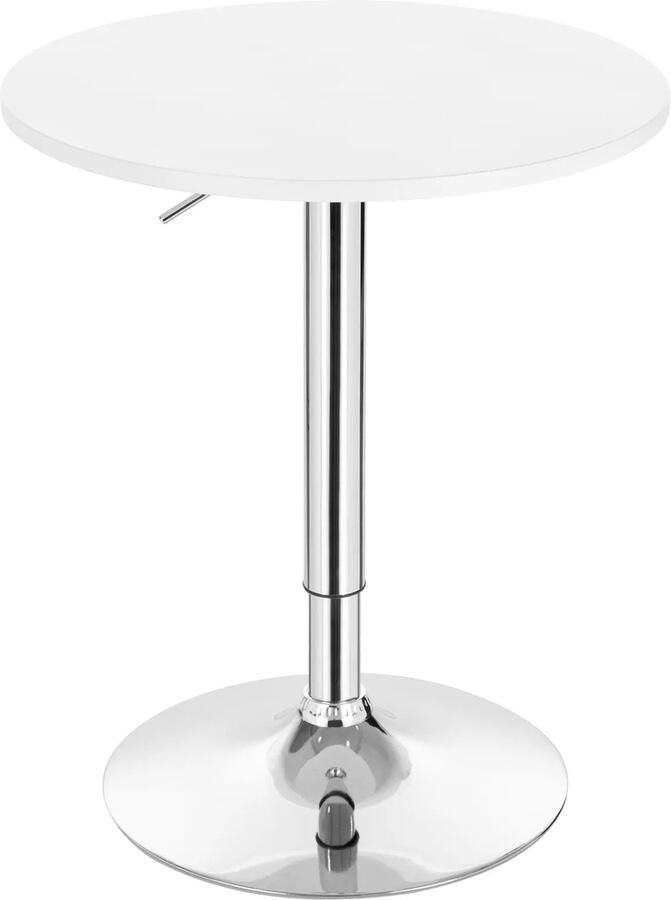 Neos Néos Bartafel Ronde Draaibare Tafel Verstelbare Hoogte MDF en Metaal Wit Ø60x68-88 cm