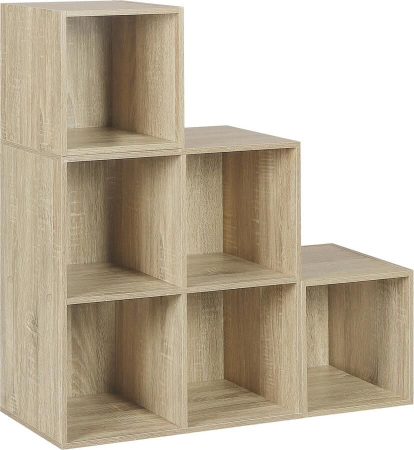 Neos Néos Boekenkast 6 Compartimenten Staande Plank Licht Eiken 80 x 30 x 86 5 cm