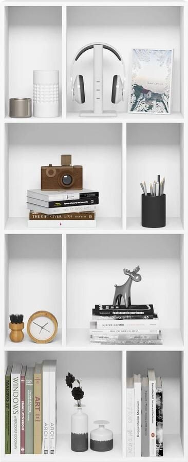 Neos Néos Boekenkast 8 Open Compartimenten Staand Hoogwaardig E1 MDF 60x29x143.5cm