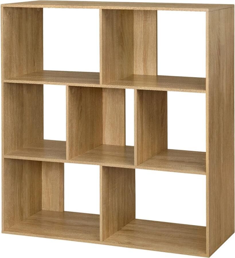 Neos Néos Boekenrek Opbergkast 7 Vakken Spaanplaat Licht Eik 100x100x30cm