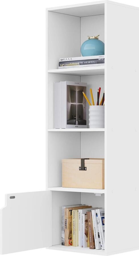 Neos Néos Boekenrek Opbergkast Deur Spaanplaat MDF Wit 34x106x24cm