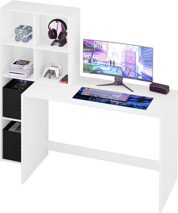 Neos Néos Bureau Met Opslagruimte Wit Hout 140.5x134x50cm - Foto 2