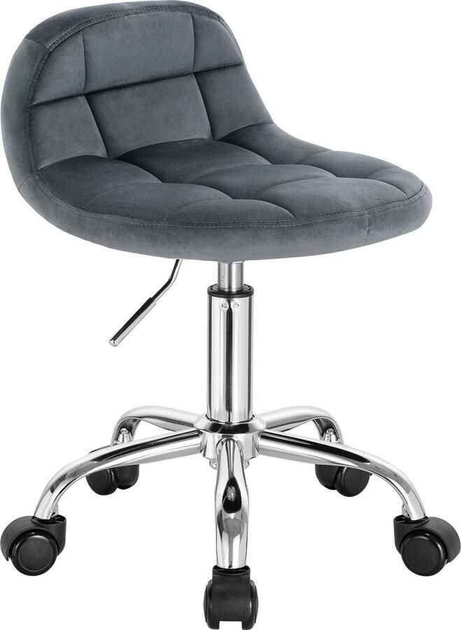 Neos Néos Bureaustoel Draaibaar Verstelbaar Velvet en Metaal Donkergrijs 56 5-68cm