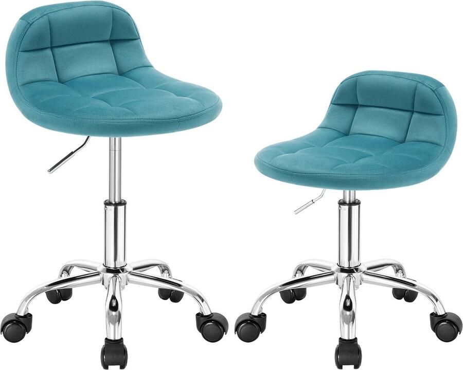 Neos Néos Bureaustoel Draaibaar Verstelbaar Velvet en Metaal Turquoise 56 5-68cm