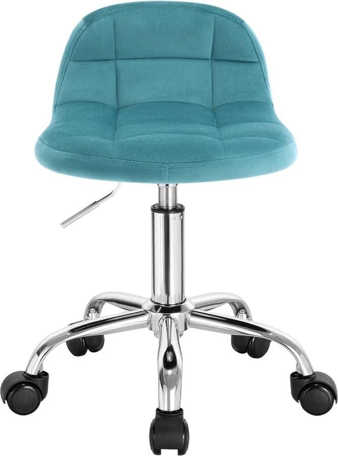 Neos Néos Bureaustoel Draaibaar Verstelbaar Velvet en Metaal Turquoise 56 5-68cm - Foto 2