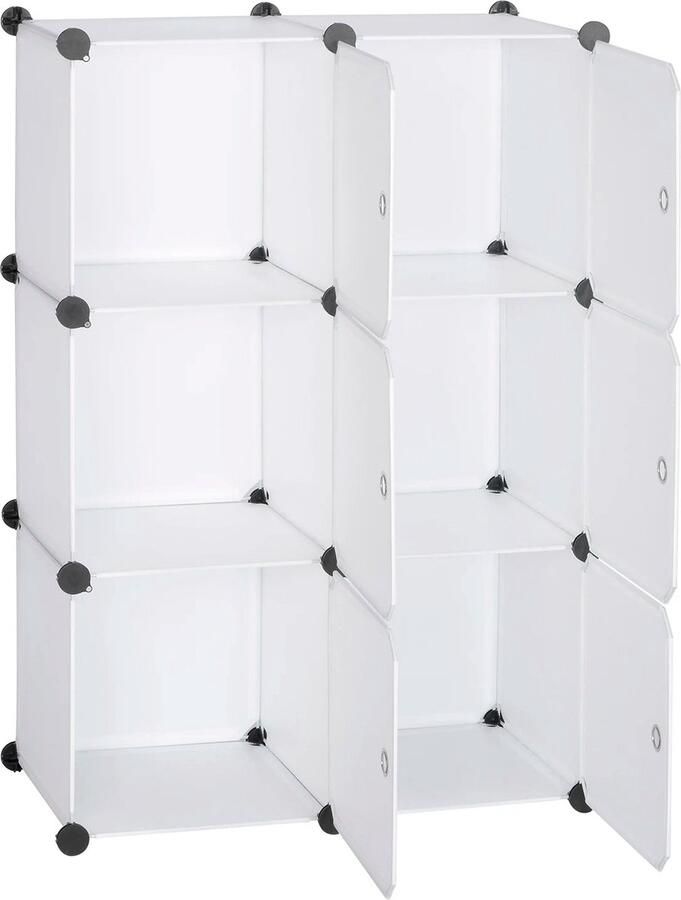 Neos Néos DIY Kledingkast Opbergkast met 6 Vakken Wit Kunststof 96x30x96cm