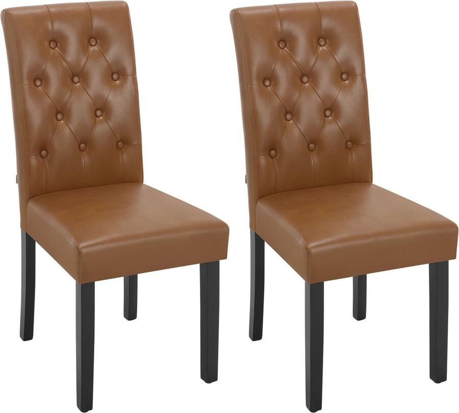 Neos Néos Eetkamerstoel Hoge Rugleuning Kunstleer Bruin 99cm