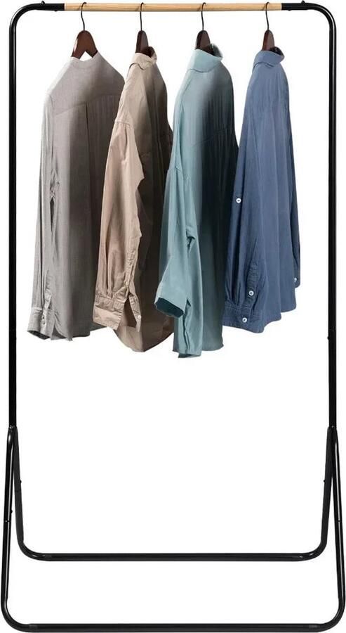Neos Néos Kapstok Kledingrek Eenvoudig Ontwerp Zwart Metaal 79x43x145cm
