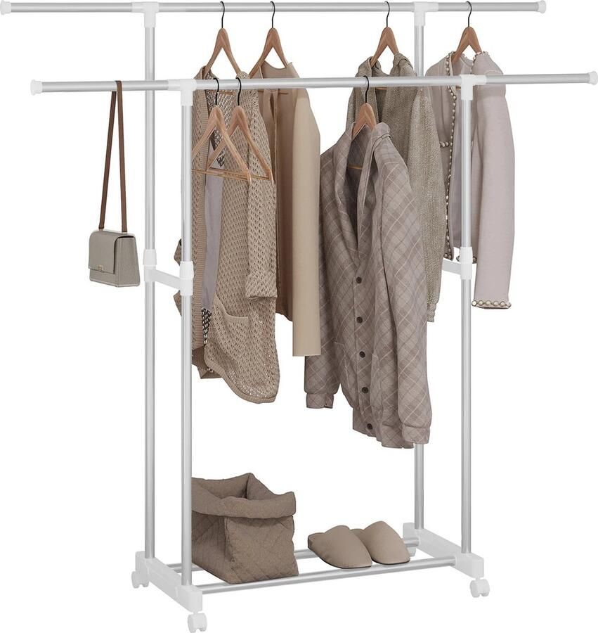 Neos Néos Kledingrek Met Wielen Dubbele Hangstang 151x60x40cm