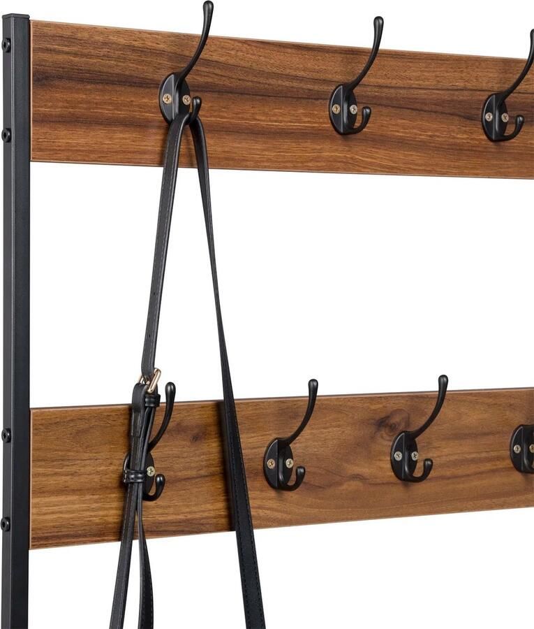 Neos Néos Kledingrek Staand Met Schoenenrek Zwart + Donkerbruin 60x30x170cm