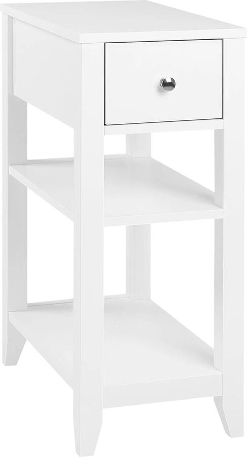 Neos Néos Nachtkastje Smal Met Lade en 2 Open Vakken MDF Wit 45x28x66cm