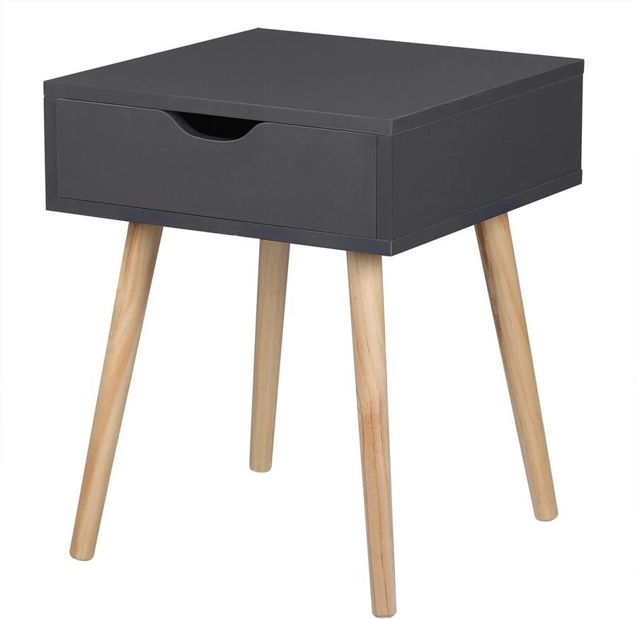 Neos Néos Nachtkastje Met Lade MDF en Hout Grijs 40x40x50cm