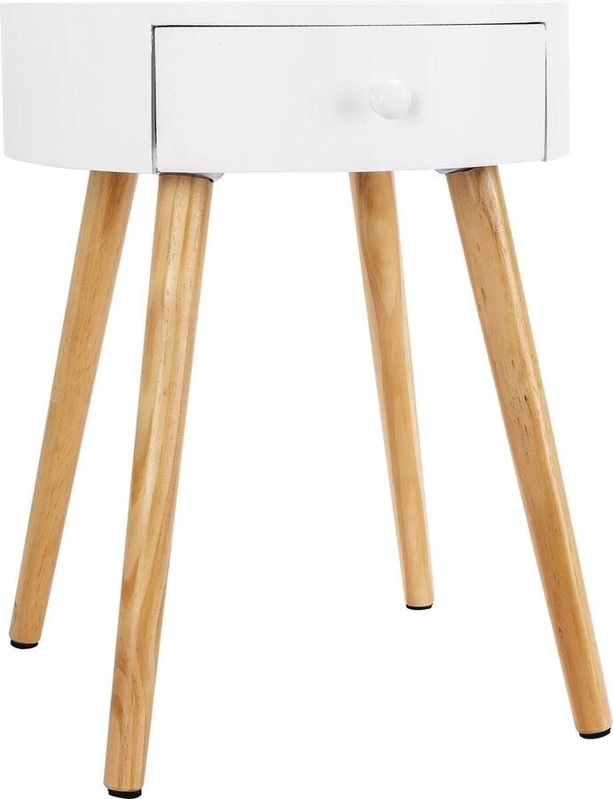 Neos Néos Nachtkastje met Lade Moderne Bijzettafel MDF Hout Wit 38x38x48cm - Foto 2