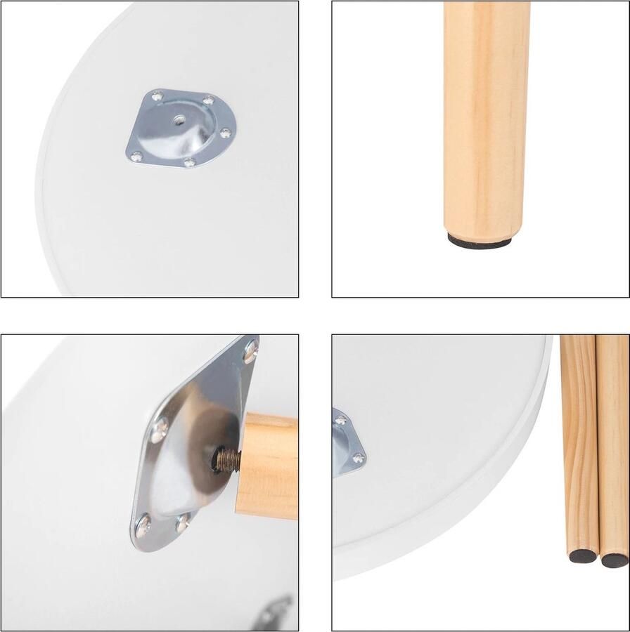 Neos Néos Ronde Koffietafel Scandinavisch Design Wit Hout Ø60x31cm