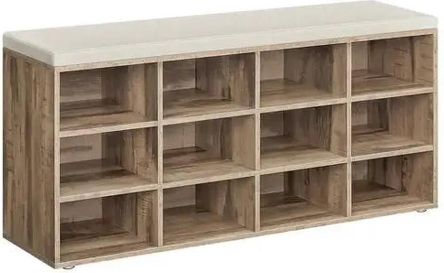Neos Néos Schoenenkast Met Zitkussen 12 Paar MDF Wit 104x30x48cm