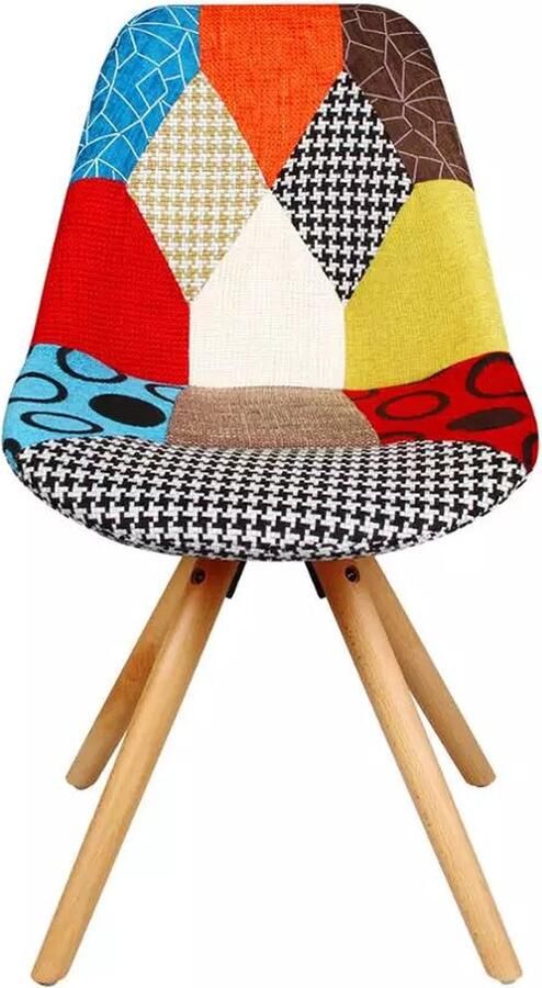 Neos Néos Stoffen Eetkamerstoel met Rugleuning Zachte Kussen Multicolor 82cm