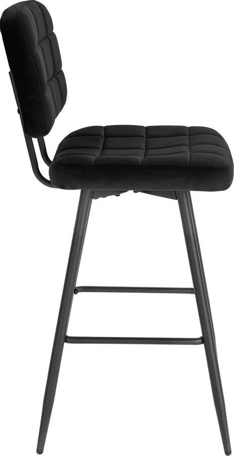 Neos Néos Velvet Barkrukken Bistro Velours Metaal Zwart 42x41cm 2 Stuks