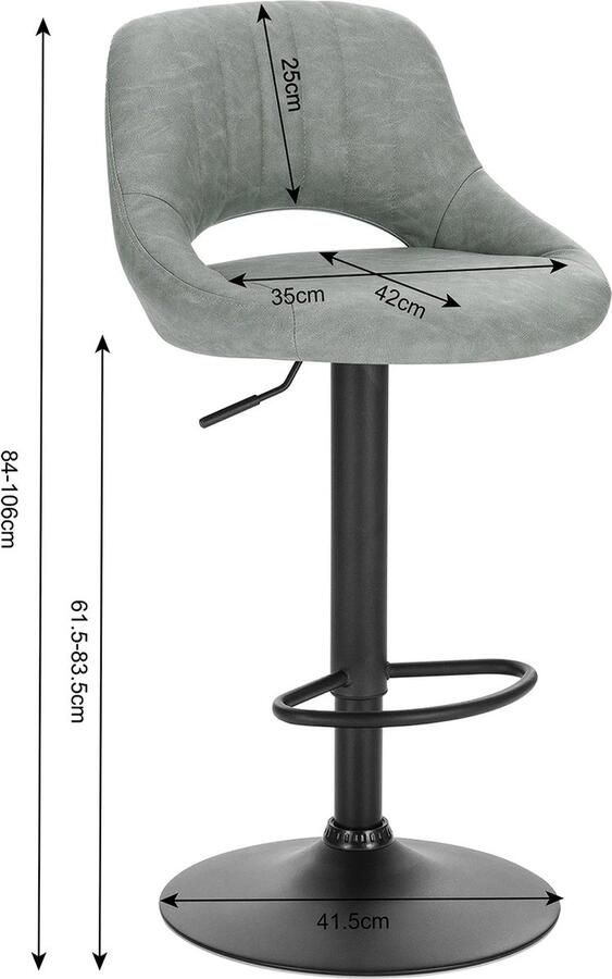 Neos Néos Verstelbare Barkruk 360° Draaibaar Bruin 84-106 cm