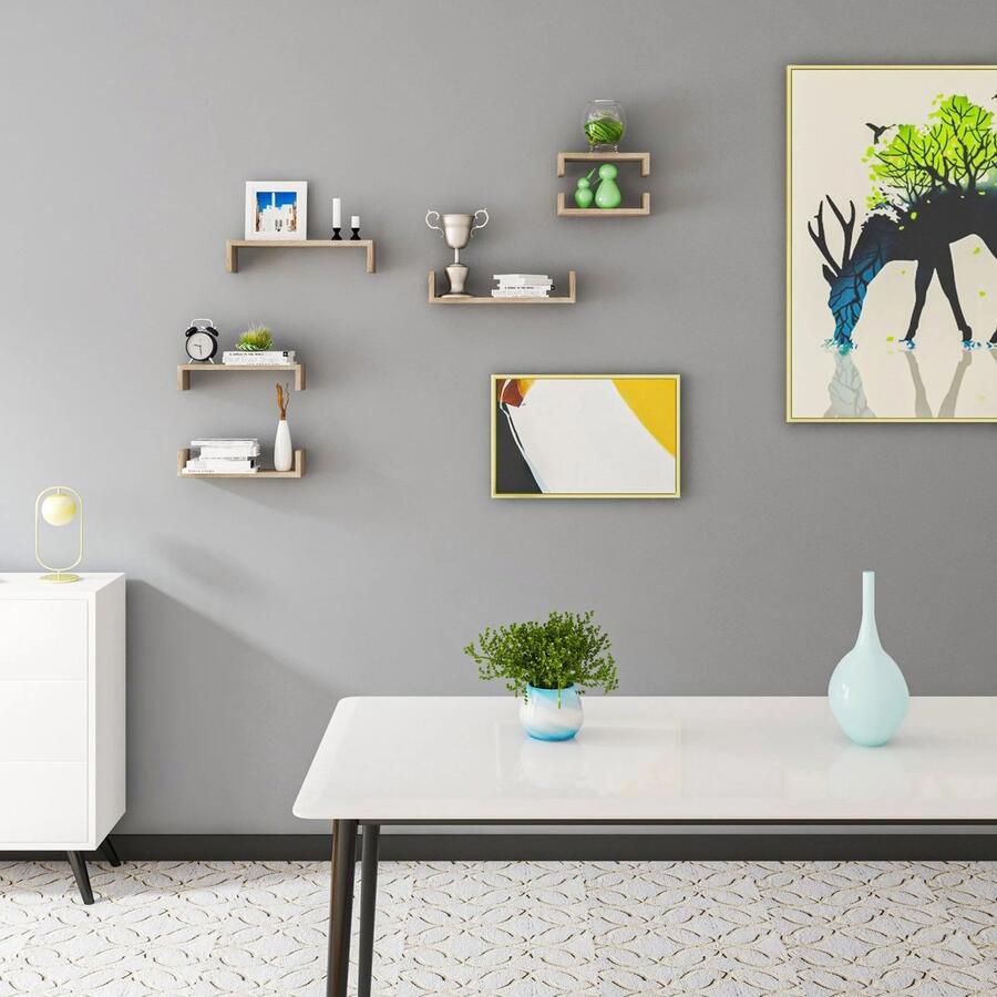 Neos Néos Wandplank Retro MDF 3 Stuks Wit 42x9.7x9 cm