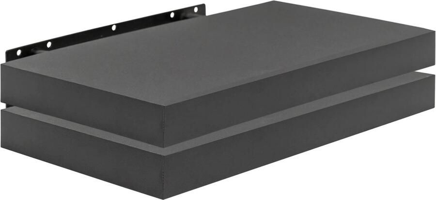 Neos Néos Wandplanken Boekenplank 2 Stuks Zwart – MDF 30x23x3.8cm - Foto 2