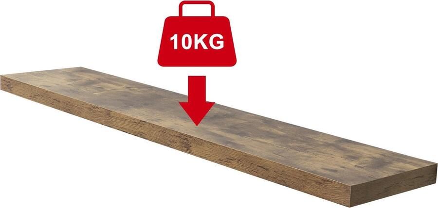 Neos Néos Zwevende Wandplank Boekenplank Klasse E1 MDF Kleur Eikenhout Bruin 70cm