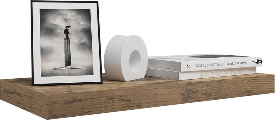 Neos Néos Zwevende Wandplank Boekenplank Klasse E1 MDF Kleur Eikenhout Bruin 40cm