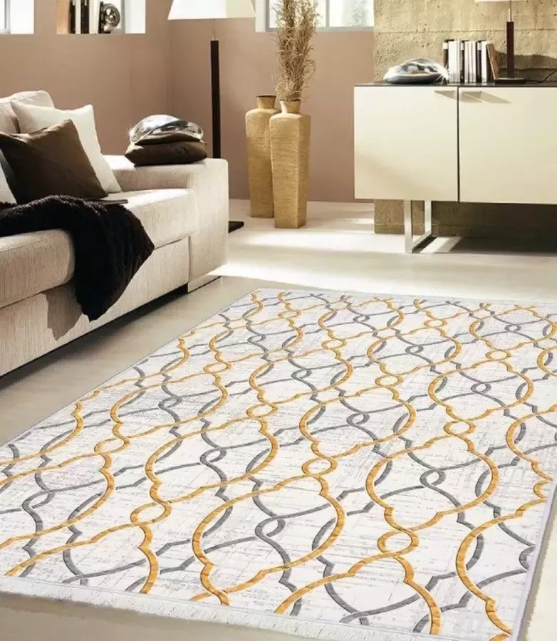 Nerge.be Vintage Vloerkleed Woonkamer Slaapkamer en Eetkamer Tapijt Model Geweven Onderlaag 80x140 cm (K266)